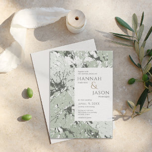 Feuilles bio Sage Faire-part de mariage