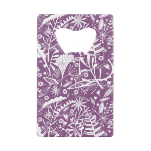 Feuilles botaniques et fleurs pourpres