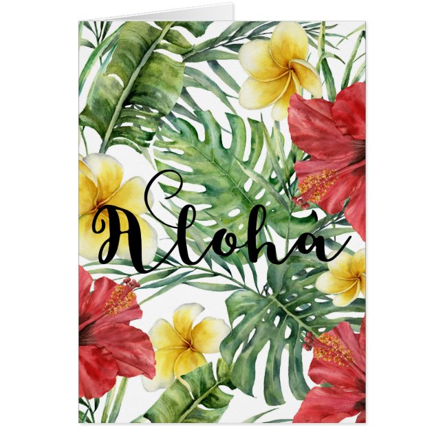 Feuilles botaniques tropicaux et fleurs Floral Alo (Devant)