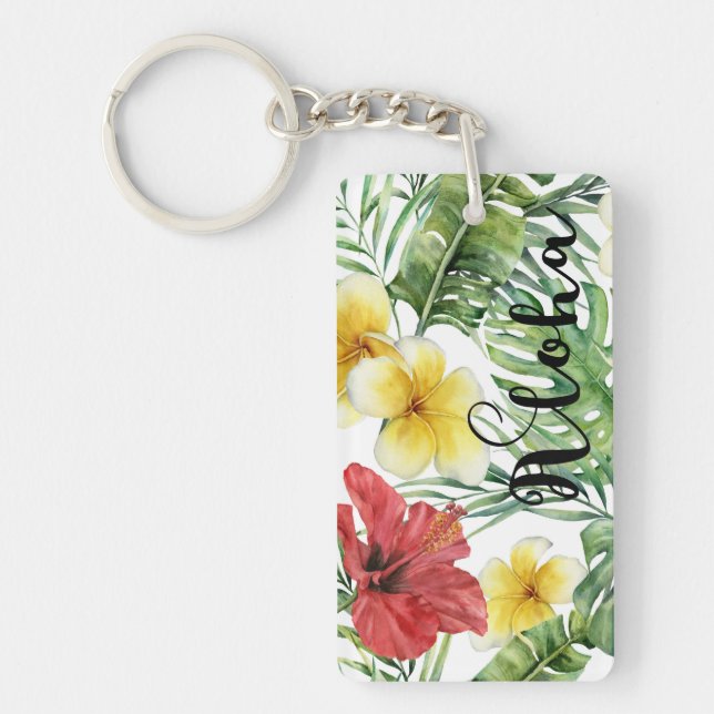 Feuilles botaniques tropicaux et fleurs Floral Alo (Devant)