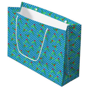Feuilles creux sur le sac cadeau Aqua - Grand, bri