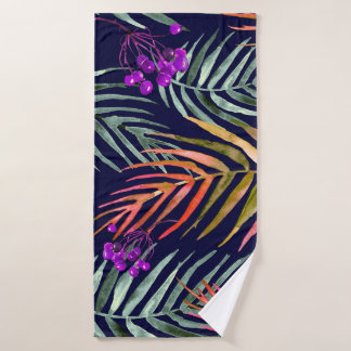 Feuilles d'aquarelle tropicale, éclaboussure abstr