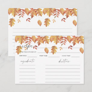 Feuilles d'automne à l'aquarelle - carte de recett