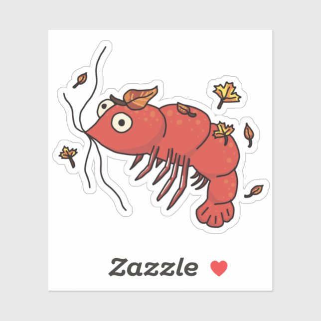 Feuilles d'automne avec Stickers de crevettes (Feuille)