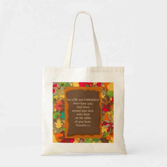 Feuilles d'automne - Bible chrétienne Verse Sac fo (Devant)