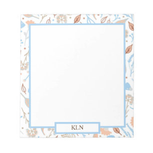 Feuilles d'automne bleues et Brown   Bloc-notes à 