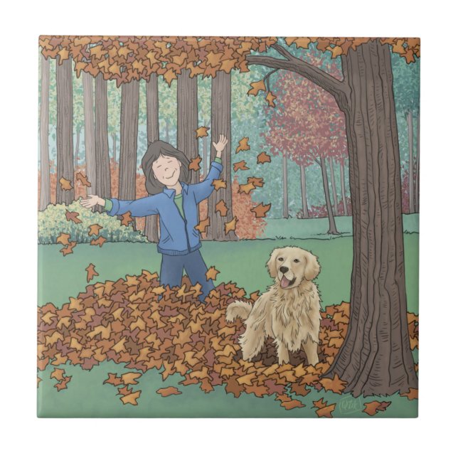 Feuilles d'automne Carreaux céramiques (Devant)