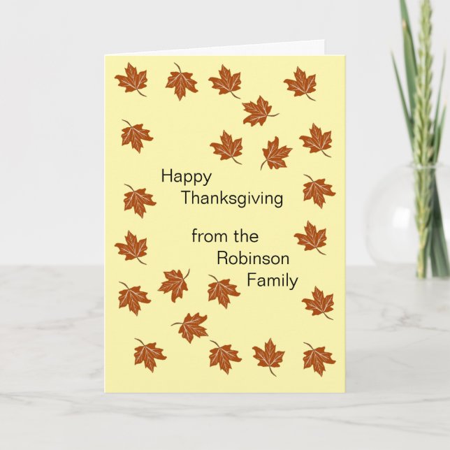 Feuilles d'automne Carte Thanksgiving personnalisé (Devant)