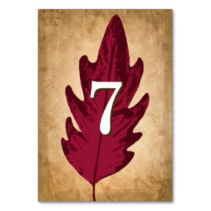 Feuilles d'automne Cartes de table Rustique Mariag