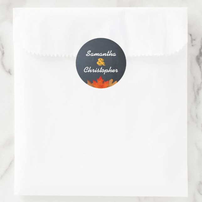 Feuilles d'automne Chalkboard Stickers personnalis (Sac)
