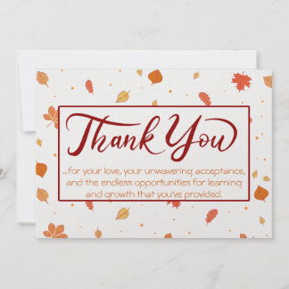 Feuilles d'automne de Gratitude Carte de remerciem