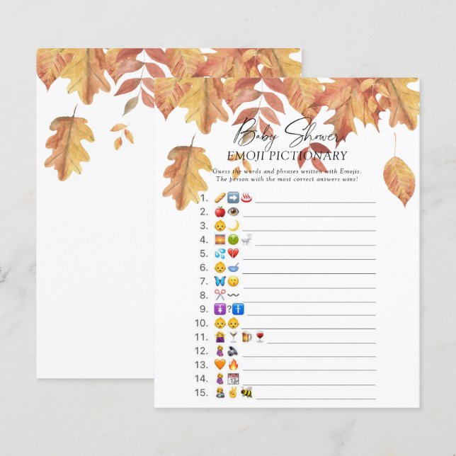 Feuilles d'automne \ Emoji jeu pictural (Devant / Derrière)
