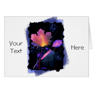 Feuilles d'automne en Néon et Bleu