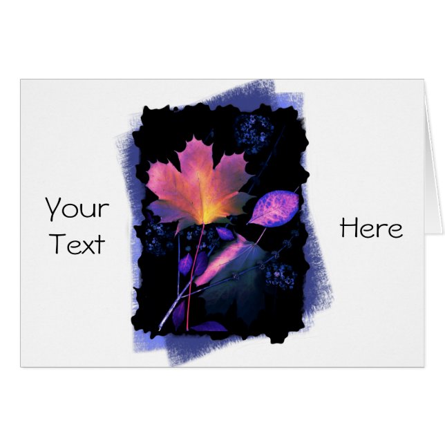 Feuilles d'automne en Néon et Bleu (Devant horizontal)