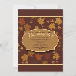 Feuilles d'automne et glands Invitation
