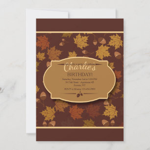 Feuilles d'automne et glands Invitation