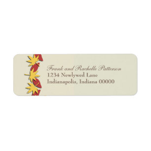 Feuilles d'automne Étiquettes d'adresse de retour 