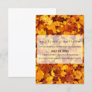 Feuilles d'automne Faire-part de mariage texturé
