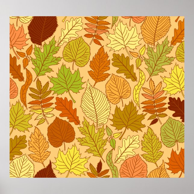 Feuilles d'automne : impression en tissu transpare (Devant)