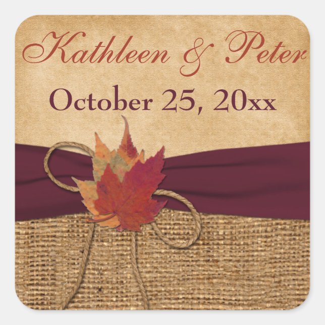 Feuilles d'automne IMPRIMÉES RIBBON 1,5" Sticker 2 (Devant)