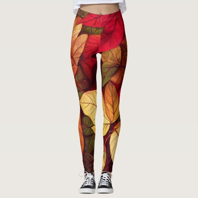 Feuilles d'automne Leggings (Devant)