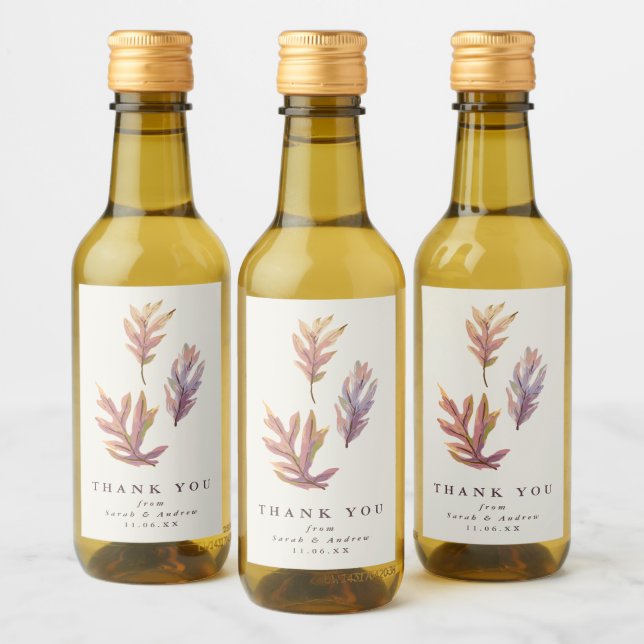 Feuilles d'automne mariage merci étiquette de vin (Bouteilles)