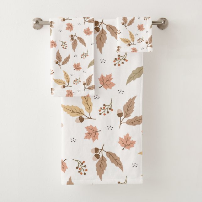 Feuilles d'automne motif ensemble de serviettes de (En situation)