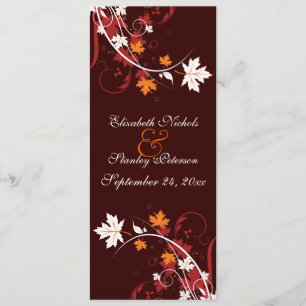 Feuilles d'automne orange rouge blanc programme de