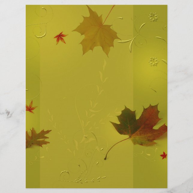 Feuilles d'automne Ornements - Papier à lettres (Devant)