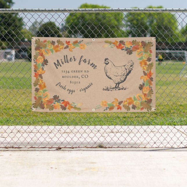 feuilles d'automne rustique script ferme bannière (En situation)