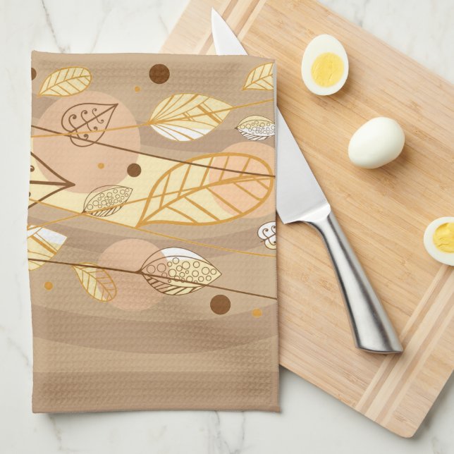 Feuilles d'automne Serviette de cuisine (Quart Plié)
