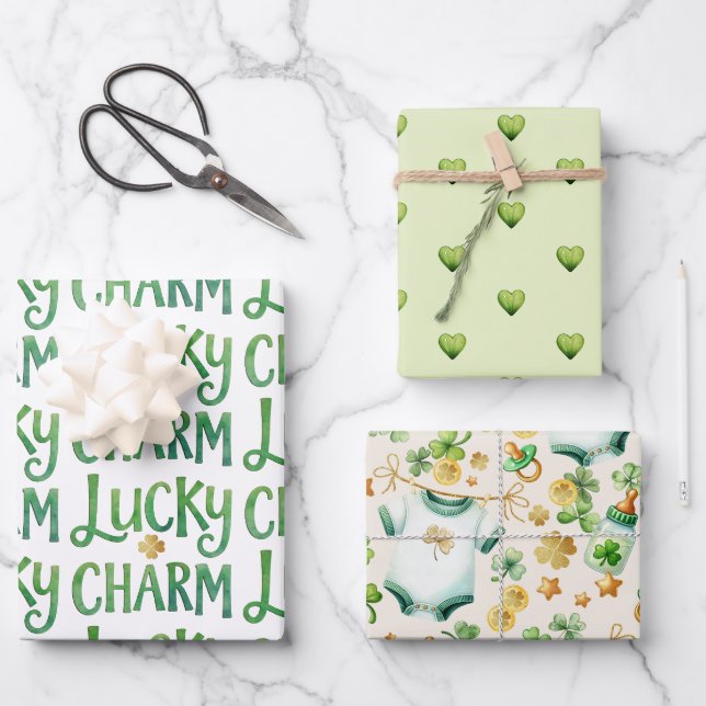 Feuilles de Baby shower irlandaises Lucky Charm (Recto)