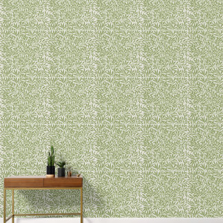 Feuilles de bambou vert Papier peint botanique tro