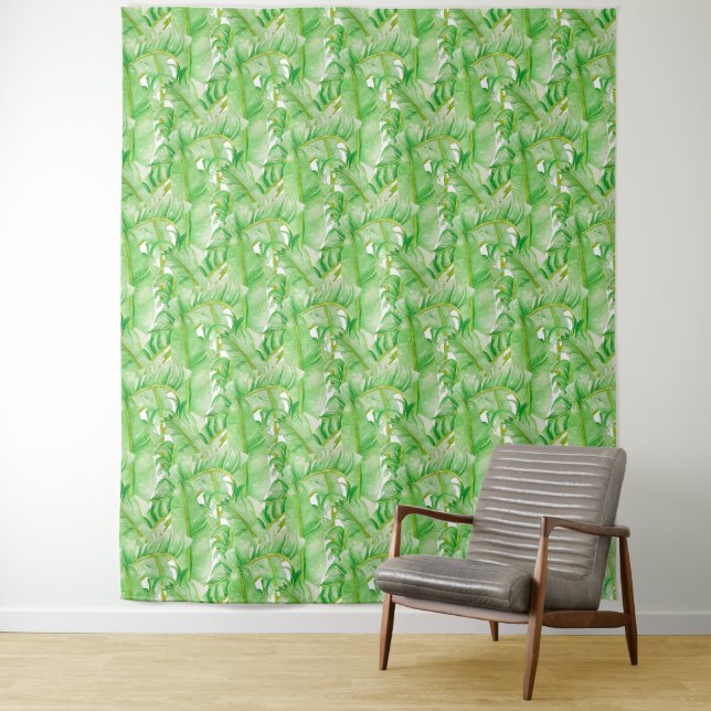 Feuilles de bananes sur la Tapisserie (En situation)