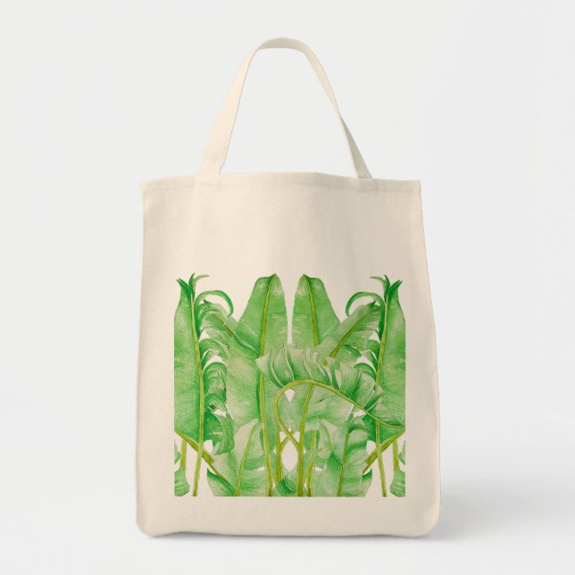 Feuilles de bananes sur un sac d'épicerie (Devant)