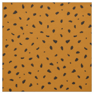 Feuilles de chêne et araignées Noir sur tissu oran