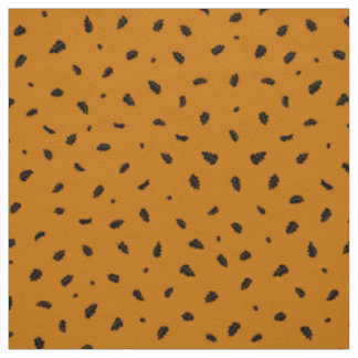 Feuilles de chêne et araignées Noir sur tissu oran