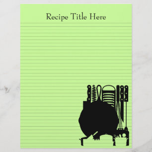 Feuilles de Classeur de recette 8.5x11 personnalis
