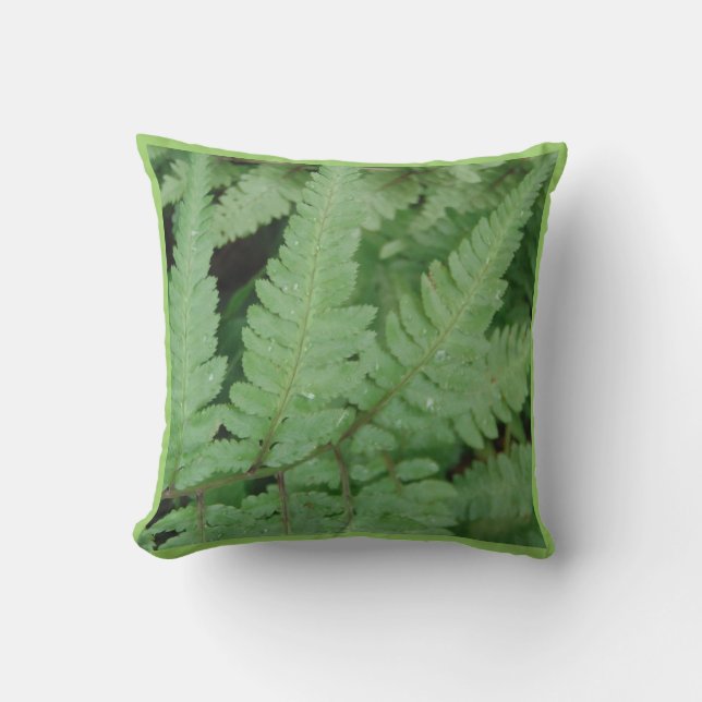 feuilles de fougères, coussin vert presque solide (Recto)