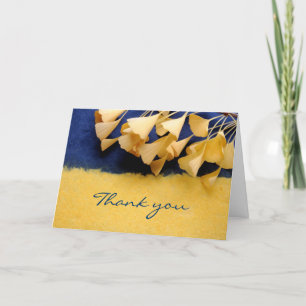 feuilles de ginkgo sur carte de remerciements de t
