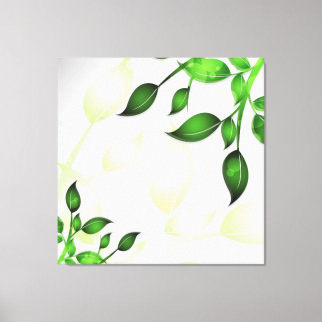 Feuilles de jardin frais sur toile blanche envelop (Recto)