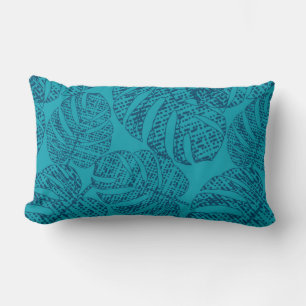 Feuilles de la monstère bleue. Coussin décoratif
