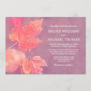 Feuilles de l'aquarelle d'automne invitations de m