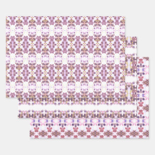 Feuilles de linge en papier rose et mauve fantaisi