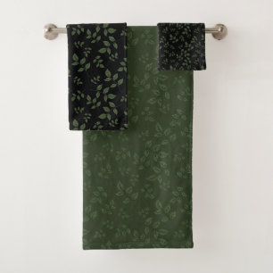 Feuilles de motif noir vert