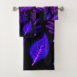 Feuilles de néon en teintes rose et violet