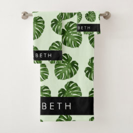 Feuilles de palme, Motif tropical, Votre nom