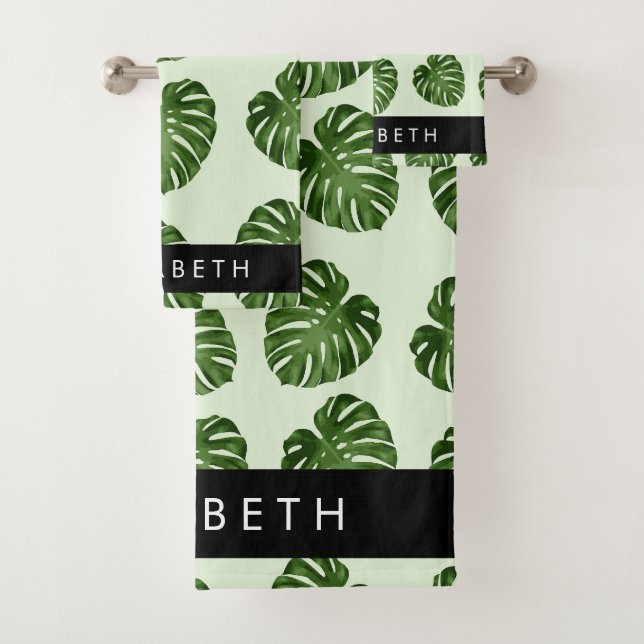 Feuilles de palme, Motif tropical, Votre nom (En situation)