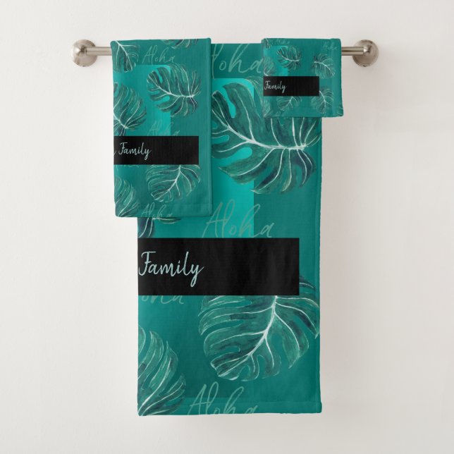 Feuilles de palme tropicale nom personnalisé moder (En situation)
