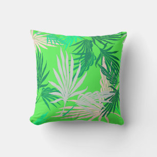 Feuilles de palmier vert Coussin de jet de nature